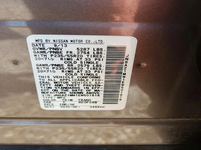 2014 NISSAN MURANO LE  