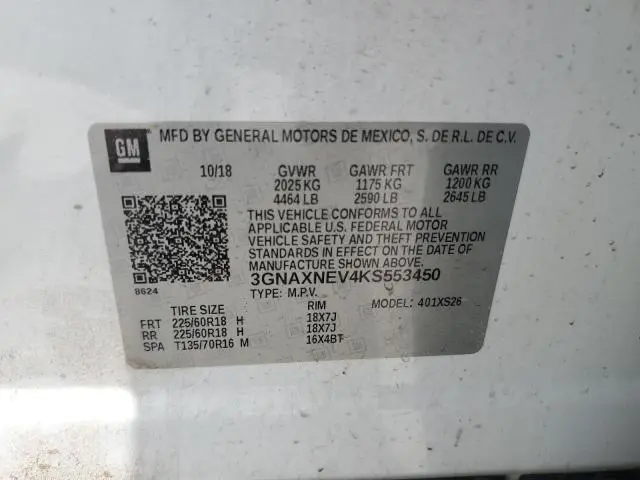 2019 CHEVROLET EQUINOX PREMIER  