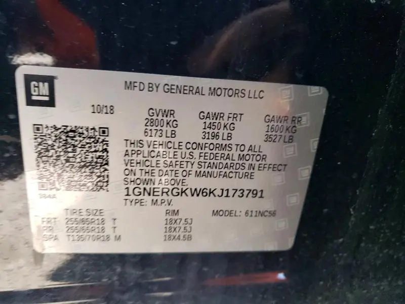 2019 CHEVROLET TRAVERSE LT  