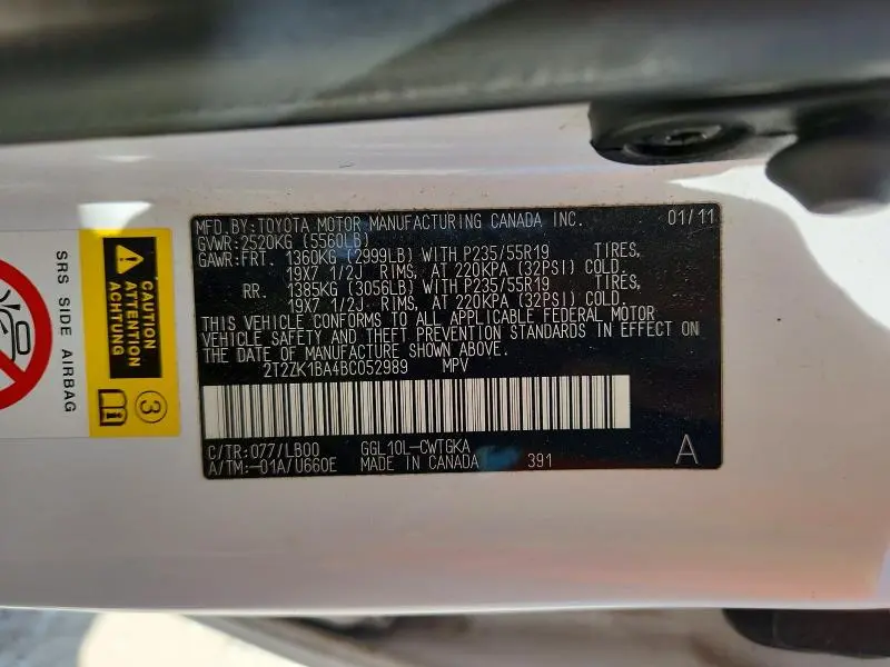 2011 LEXUS RX 350  