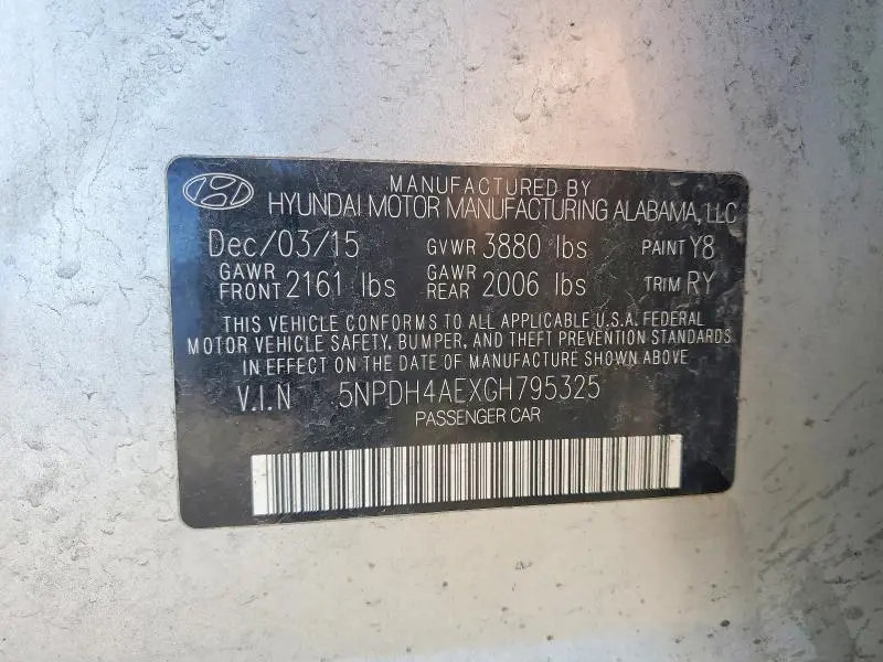 2016 HYUNDAI ELANTRA VALUE EDITION  