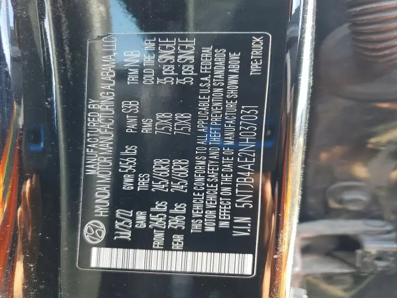 2022 HYUNDAI SANTA CRUZ SEL  