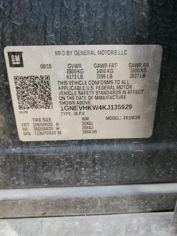 2019 CHEVROLET TRAVERSE LT  