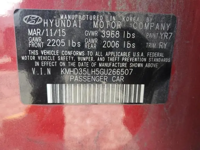 2016 HYUNDAI ELANTRA GT   