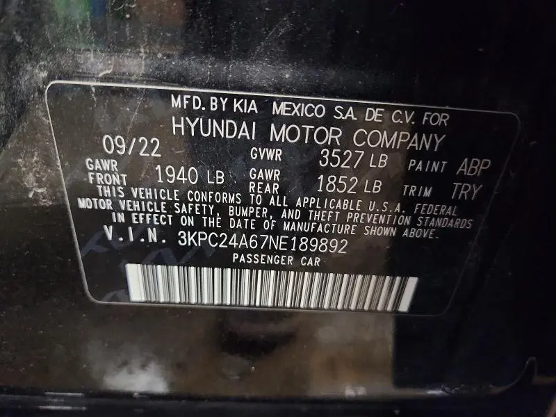 2022 HYUNDAI ACCENT SEL  