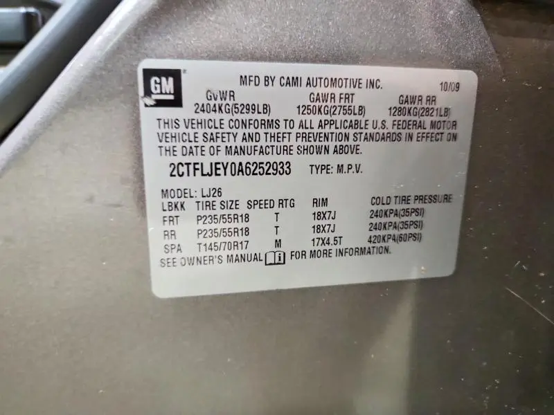 2010 GMC TERRAIN SLT  