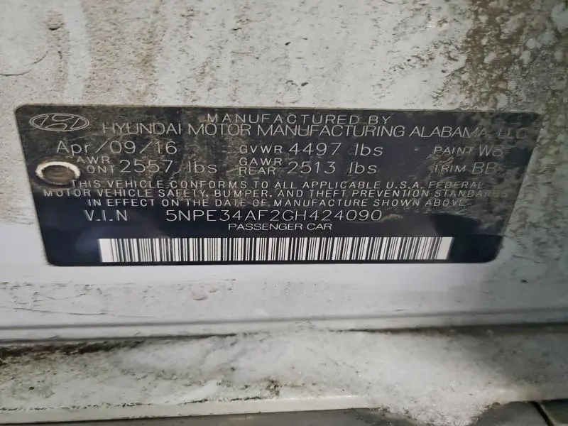 2016 HYUNDAI SONATA SPORT  