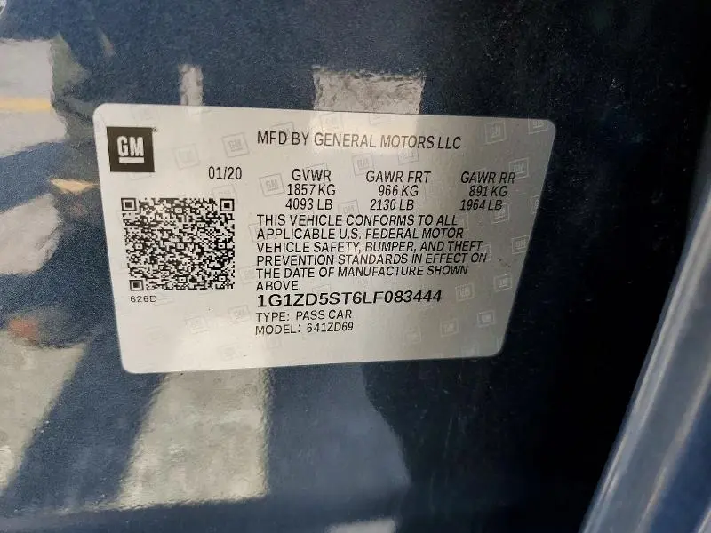 2020 CHEVROLET MALIBU LT  