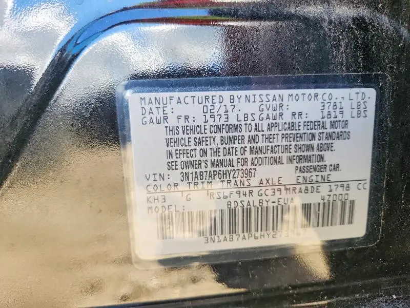 2017 NISSAN SENTRA S  