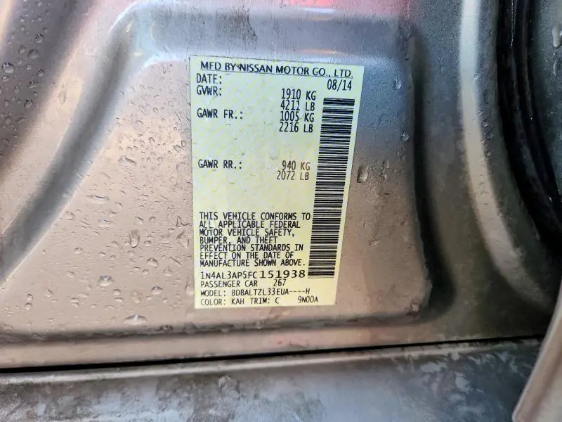 2015 NISSAN ALTIMA 2.5  