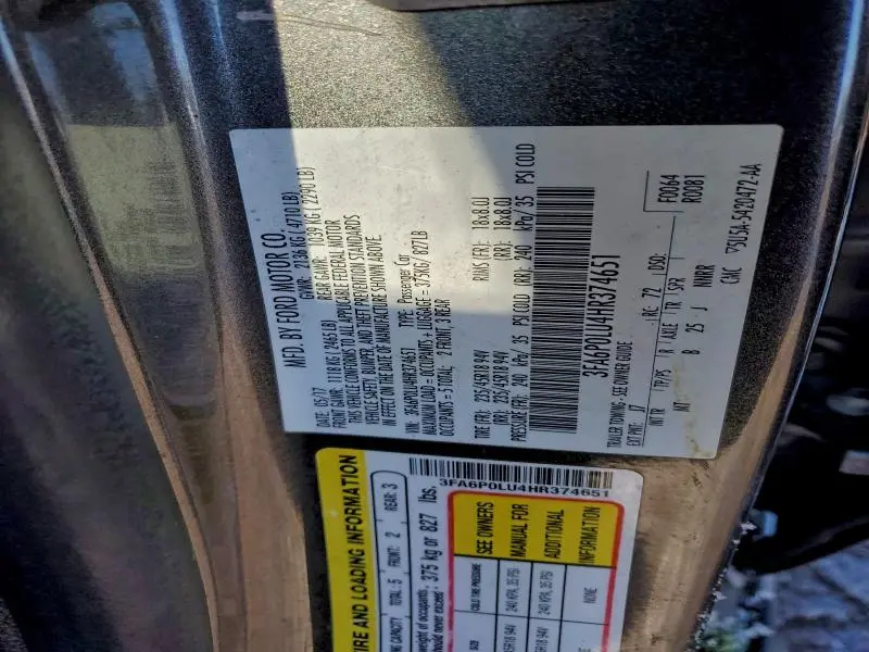 2017 FORD FUSION SE HYBRID  