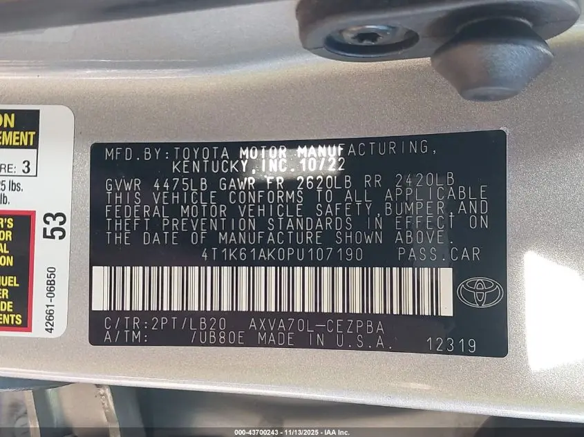 2023 TOYOTA CAMRY XSE