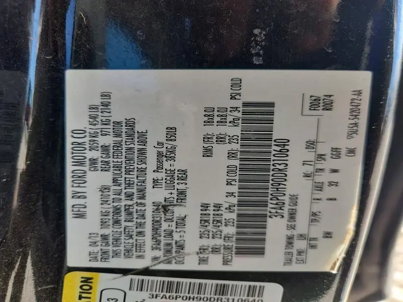 2013 FORD FUSION SE  