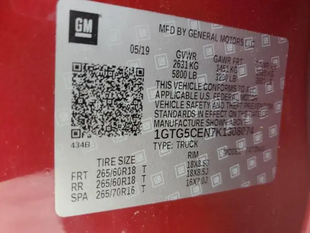2019 GMC CANYON SLE  