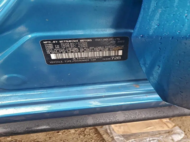 2022 MITSUBISHI MIRAGE ES  