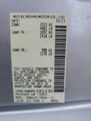 2023 NISSAN ALTIMA SV  