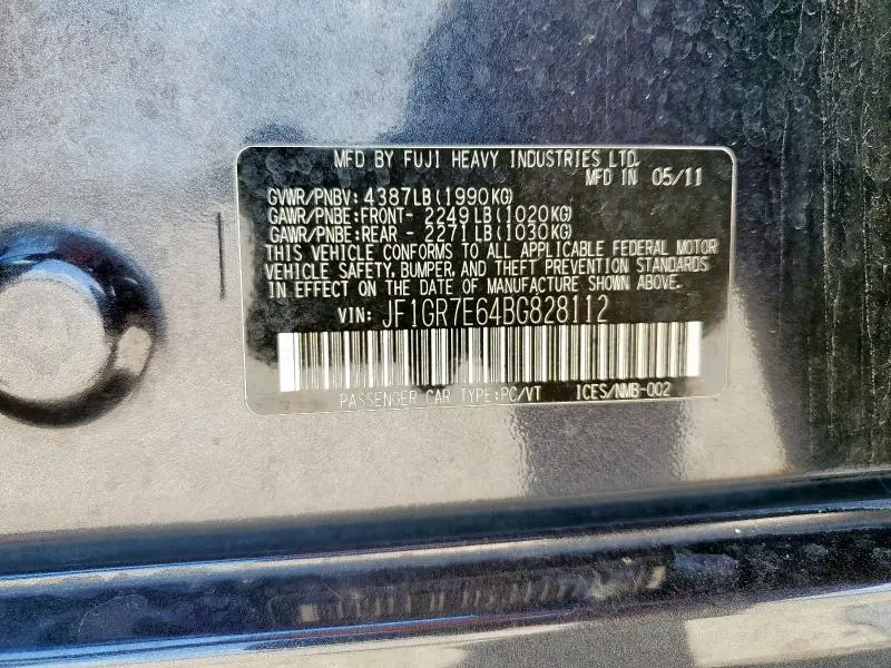 2011 SUBARU IMPREZA WRX  