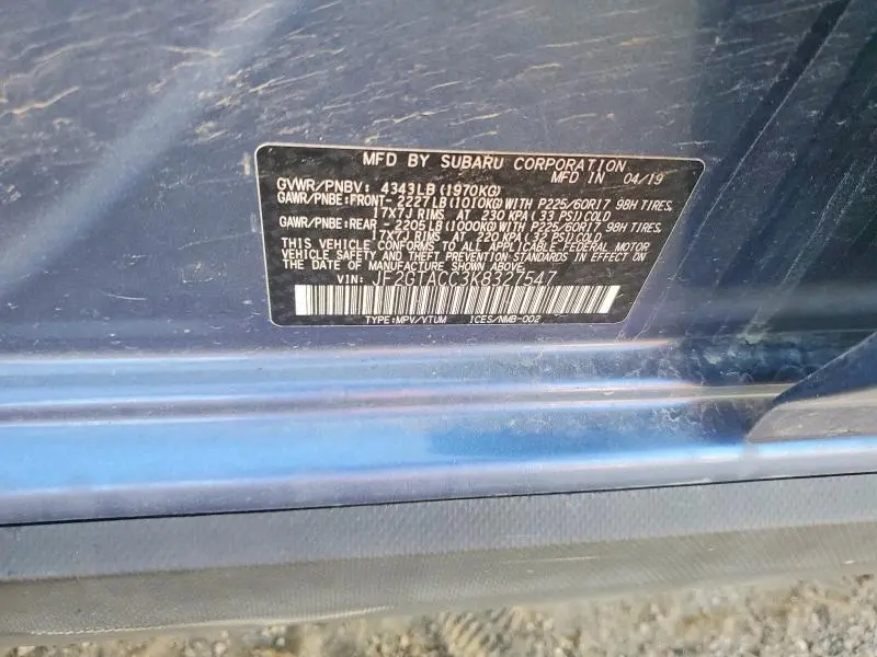 2019 SUBARU CROSSTREK PREMIUM  