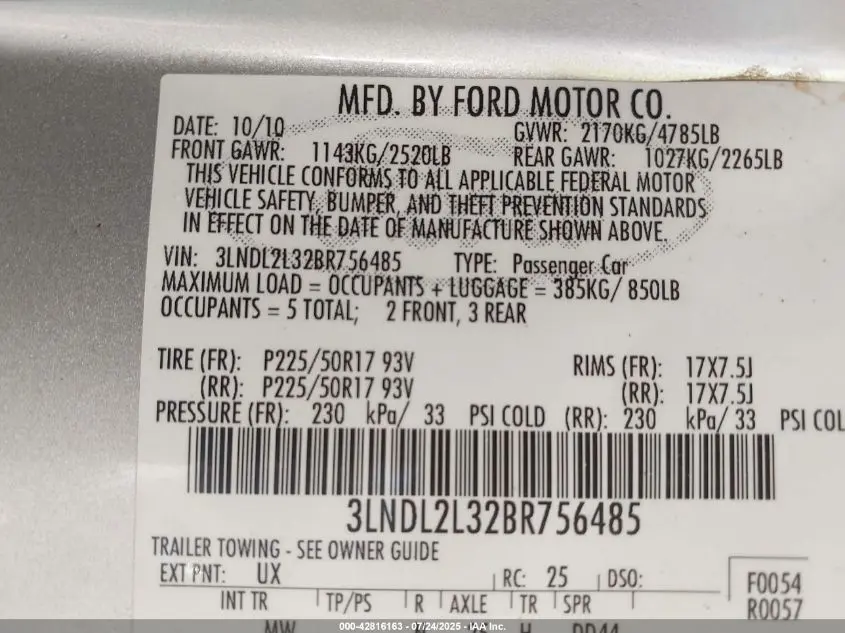 2011 LINCOLN MKZ HYBRID  
