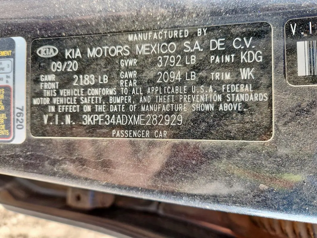 2021 KIA FORTE GT LINE  