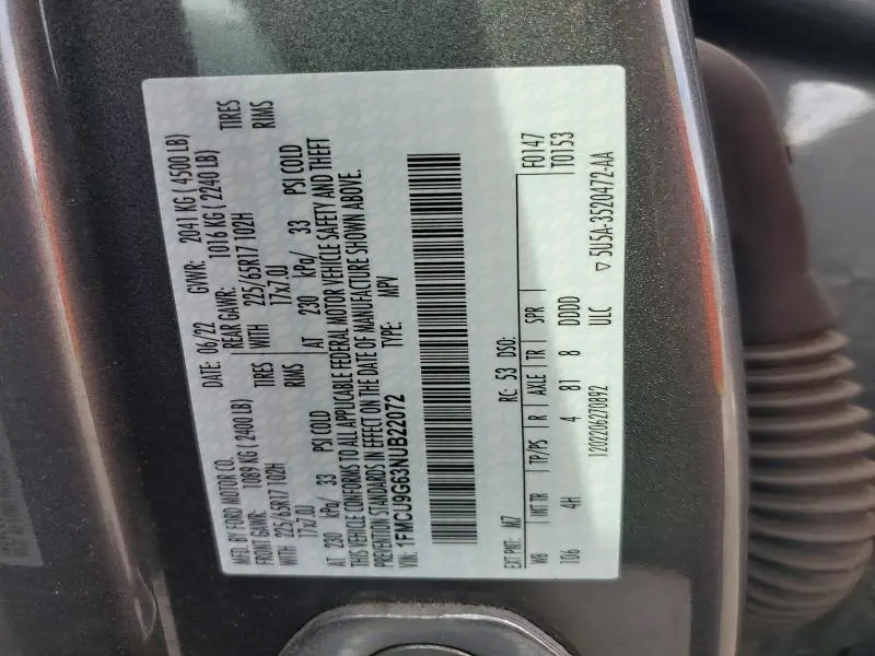 2022 FORD ESCAPE SE  