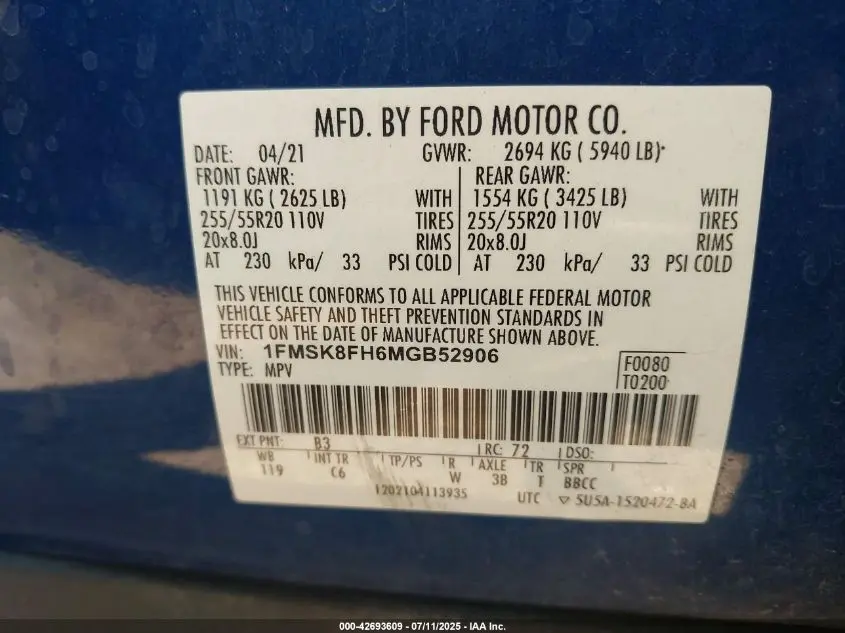 2021 FORD EXPLORER LIMITED