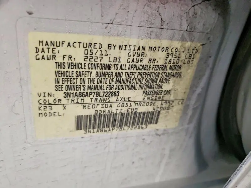 2011 NISSAN SENTRA 2.0  