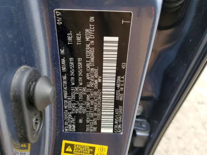 2017 TOYOTA HIGHLANDER LIMITED  