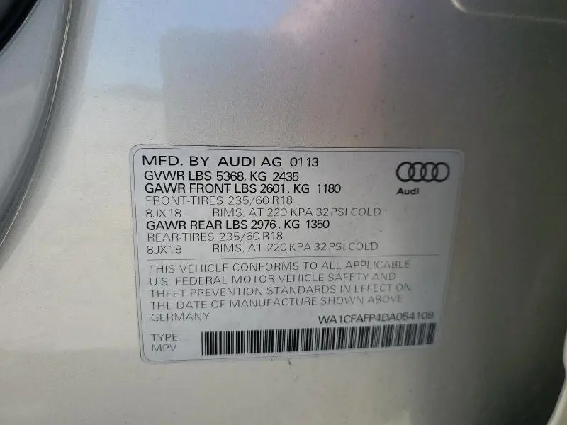 2013 AUDI Q5 PREMIUM  