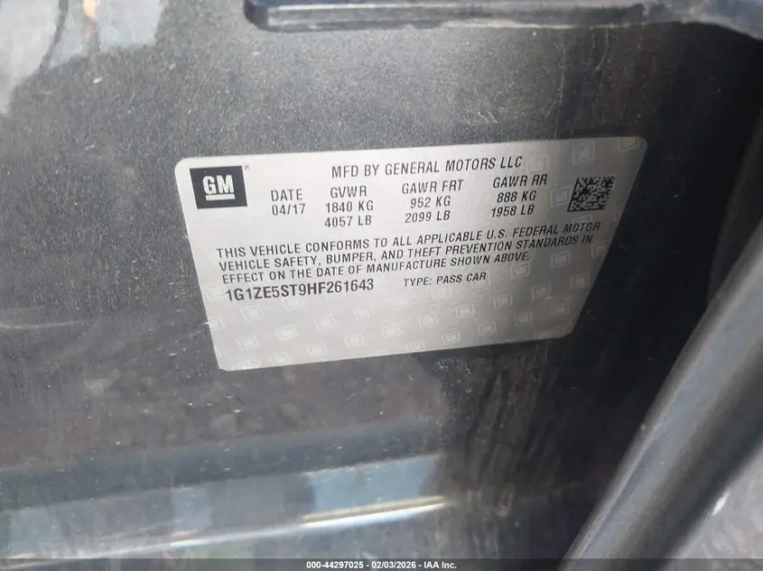 2017 CHEVROLET MALIBU 1LT