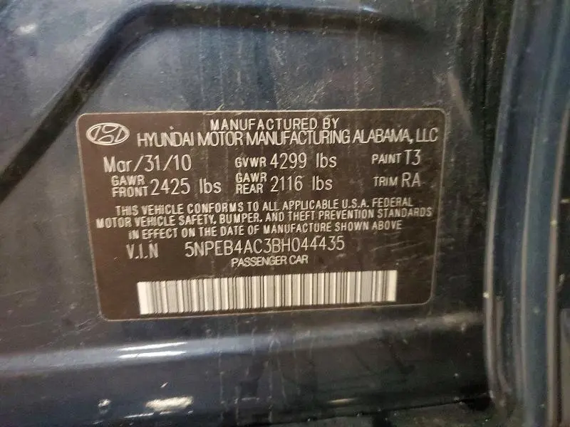2011 HYUNDAI SONATA GLS  