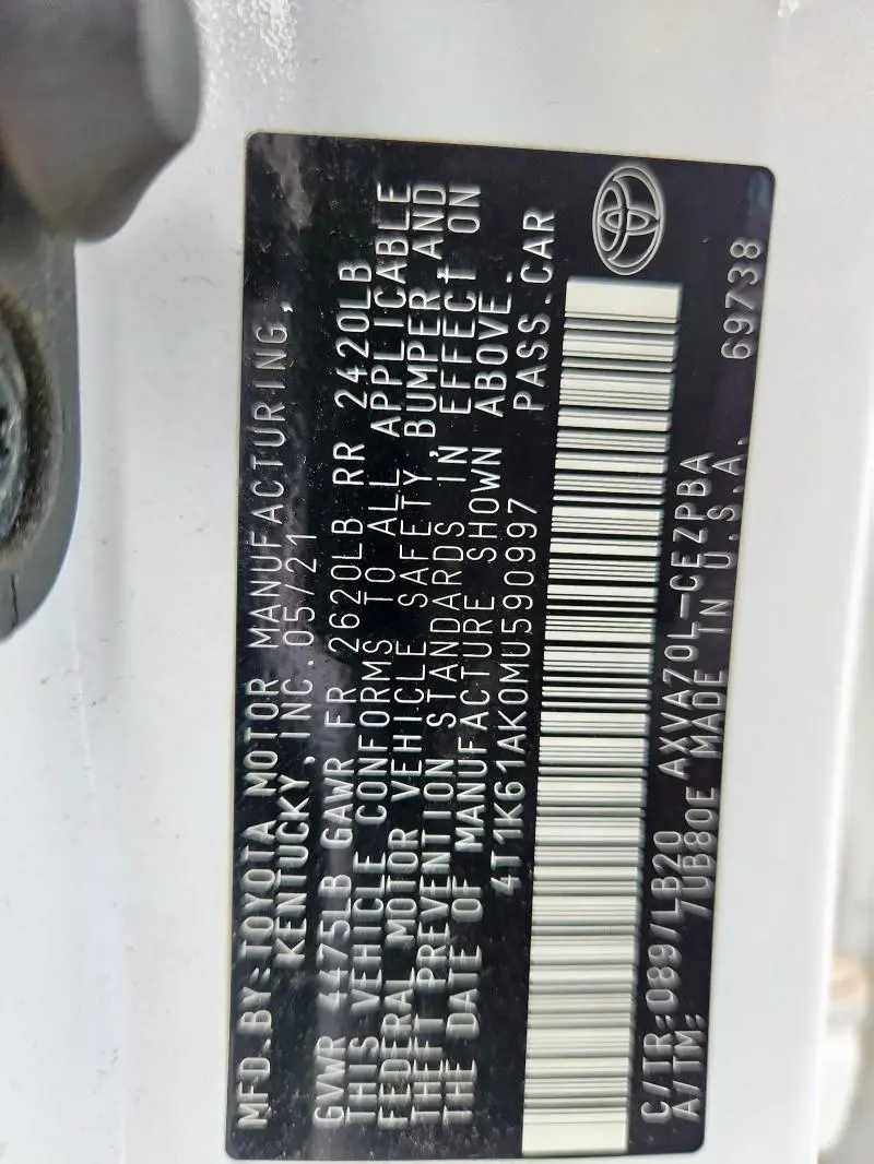 2021 TOYOTA CAMRY XSE  