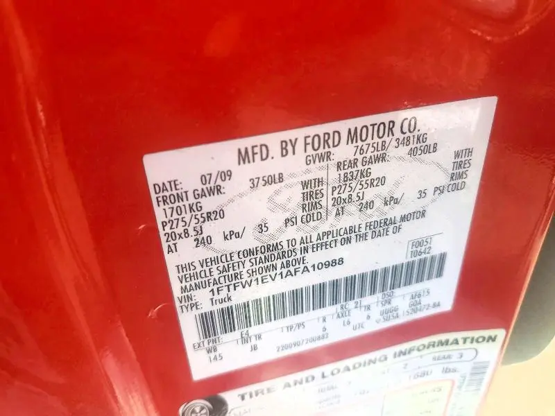2010 FORD F150 SUPERCREW  
