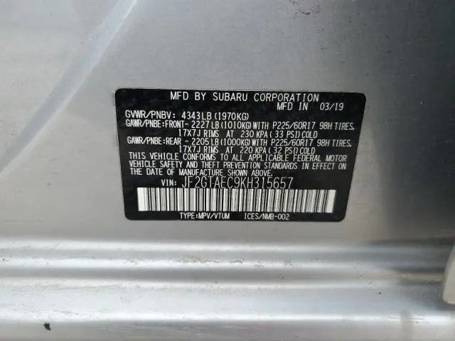 2019 SUBARU CROSSTREK PREMIUM