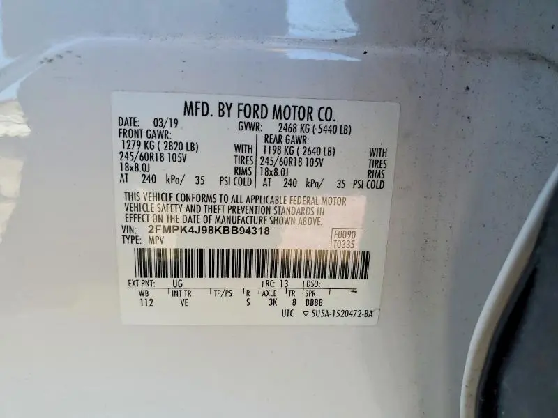 2019 FORD EDGE SEL  