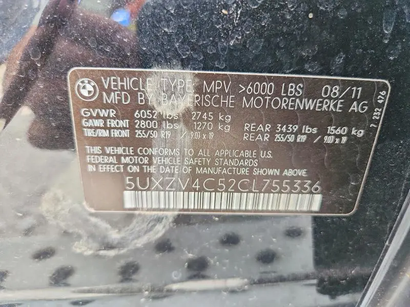 2012 BMW X5 XDRIVE35I  