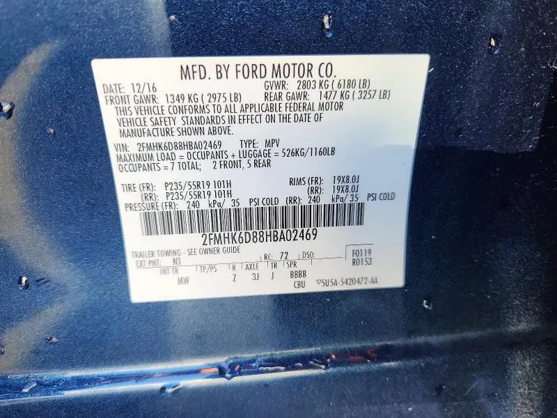 2017 FORD FLEX LIMITED  