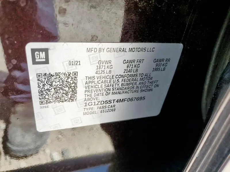 2021 CHEVROLET MALIBU LT  