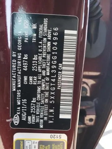 2016 KIA OPTIMA LX  