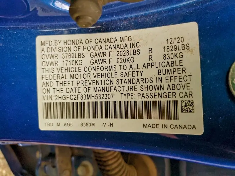 2021 HONDA CIVIC SPORT  