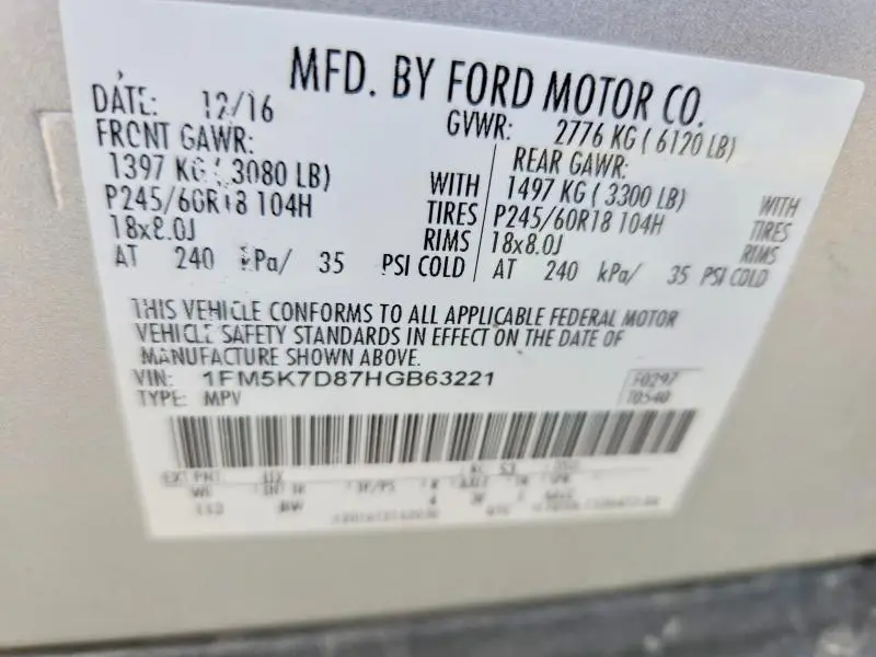 2017 FORD EXPLORER XLT  