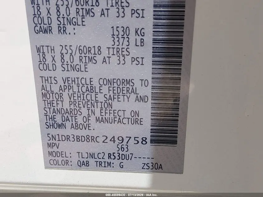 2024 NISSAN PATHFINDER SV 4WD