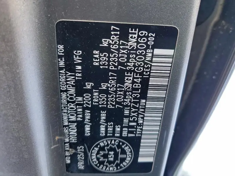 2015 HYUNDAI SANTA FE SPORT   