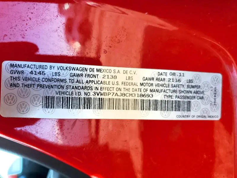 2012 VOLKSWAGEN JETTA SE  