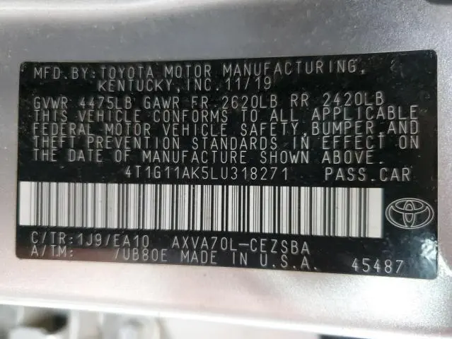 2020 TOYOTA CAMRY SE  