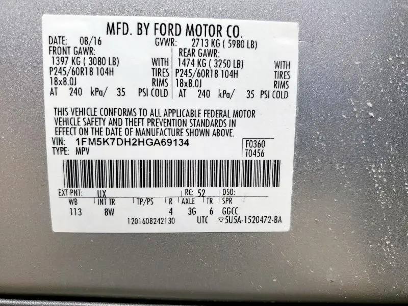 2017 FORD EXPLORER XLT  