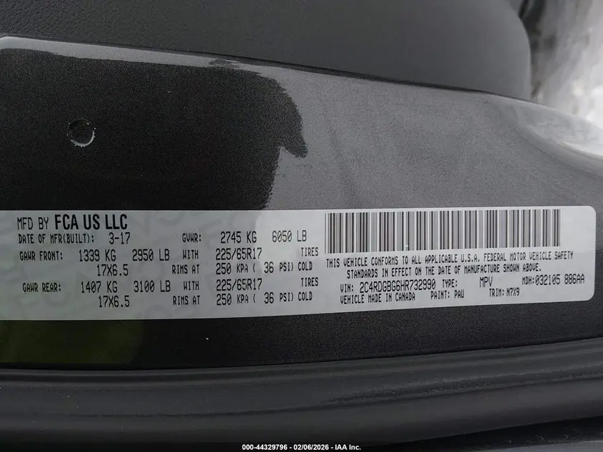 2017 DODGE GRAND CARAVAN SE PLUS