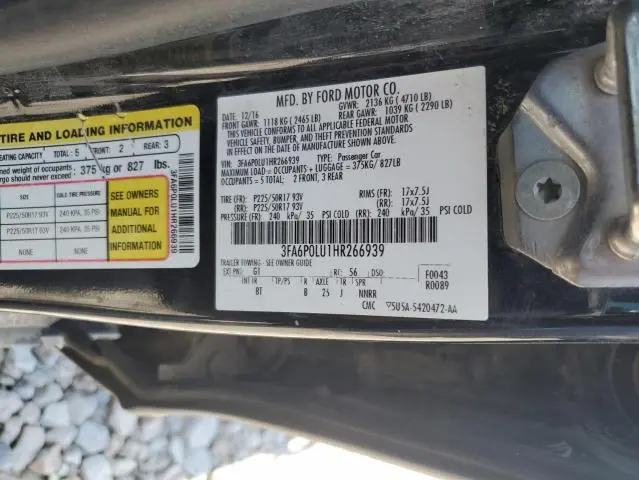 2017 FORD FUSION SE HYBRID  