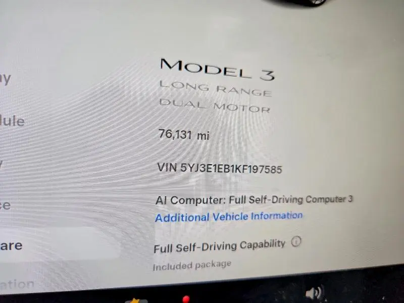 2019 TESLA MODEL 3   