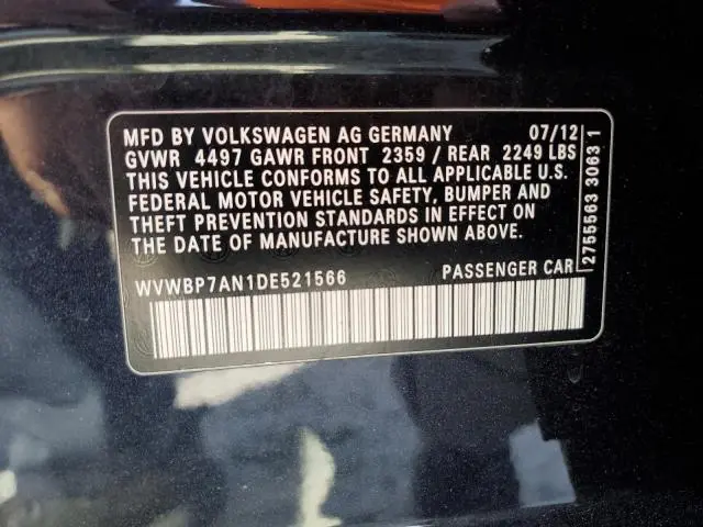 2013 VOLKSWAGEN CC SPORT  